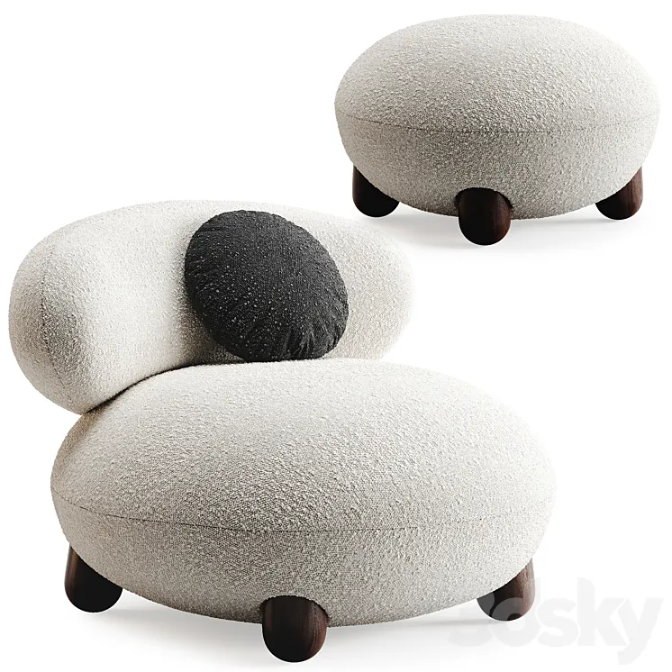 Flock Lounge Chair By Noom 3D Model Free