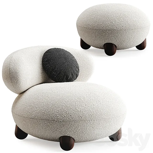 Flock Lounge Chair By Noom 3DModel