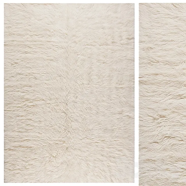 Flokati wool rug 3D Model