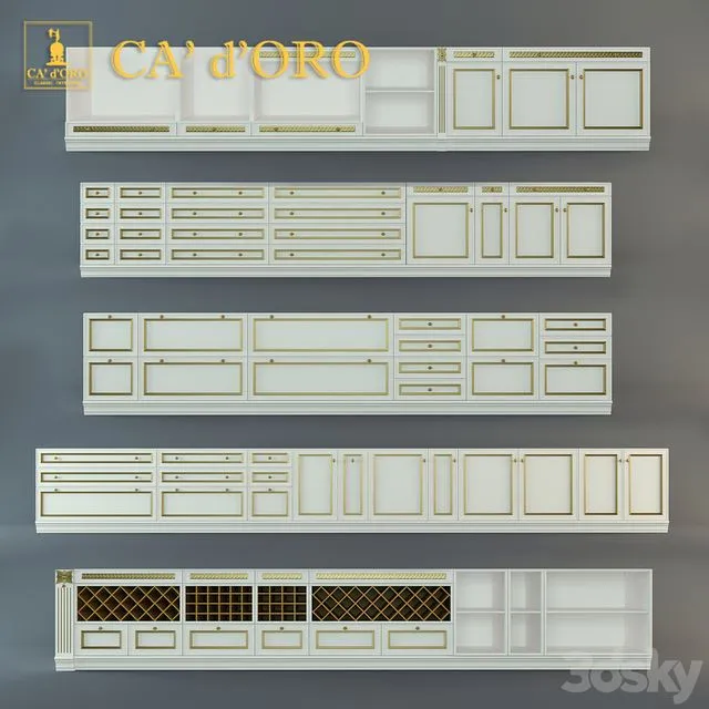 Floor cabinets Fortuna CA 'd'Oro 3D Model