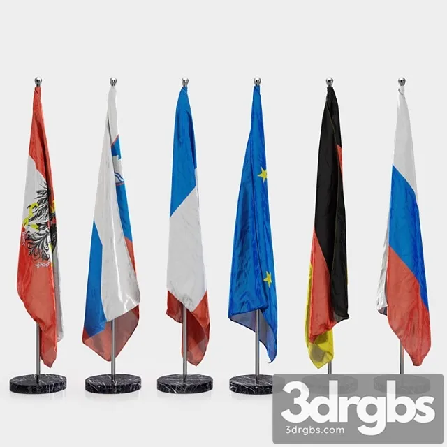 Floor flags 3D Model Free