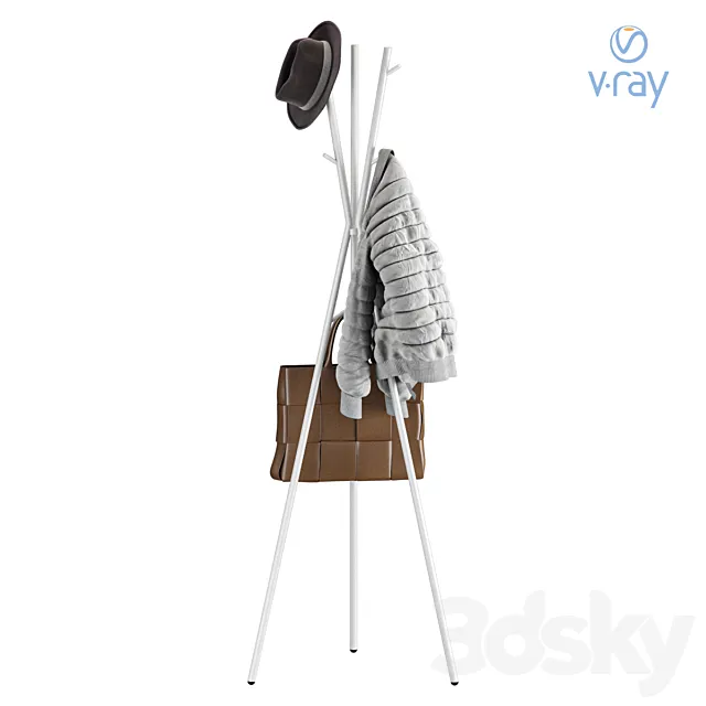 Floor hanger ikea ECRAR Clothes hanger hallway 3D Model