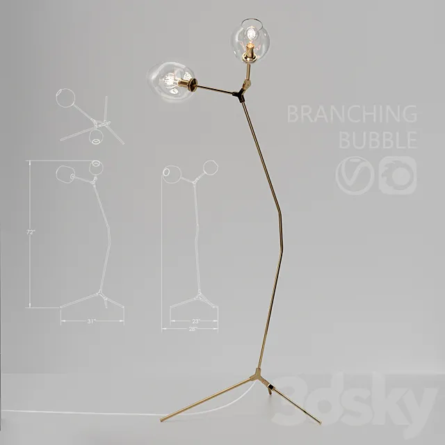 Floor lamp Branching bubble 3DModel