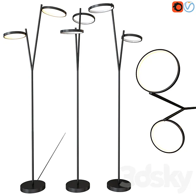 Floor lamp CANARM LFL128A62BK Lexie LED Floor Lamp 3D Model