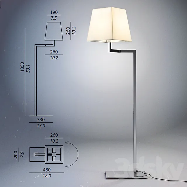 Floor lamp CONTARDI Liseuse FL 3D Model