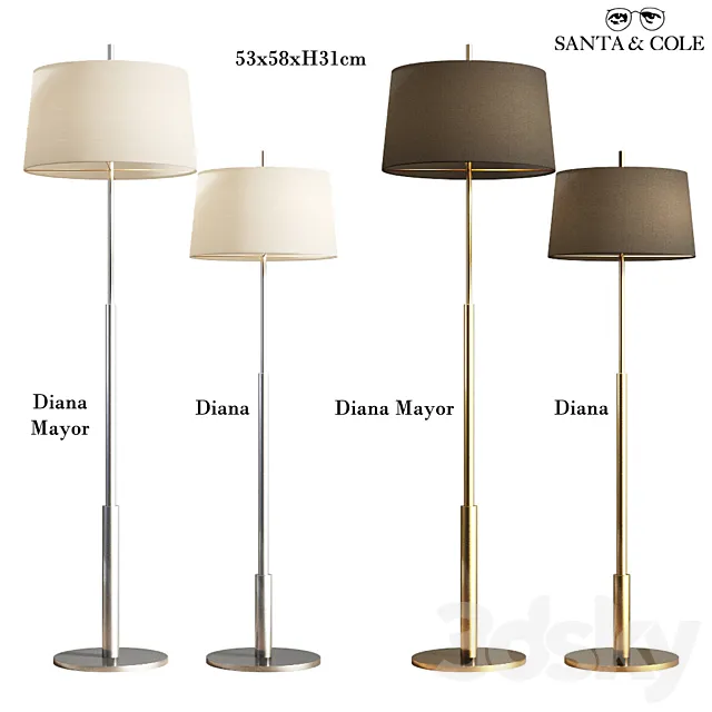 Floor Lamp Diana Santa & Cole 3DModel