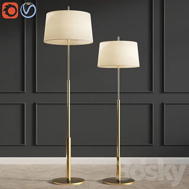 Floor Lamp Diana Santa & Cole Gold 3DModel
