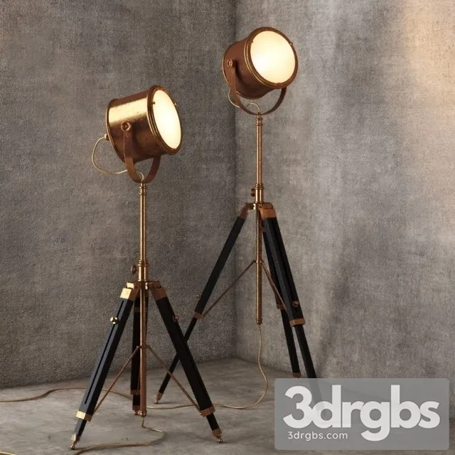 Floor Lamp FL038 1BRS 3D Model Free