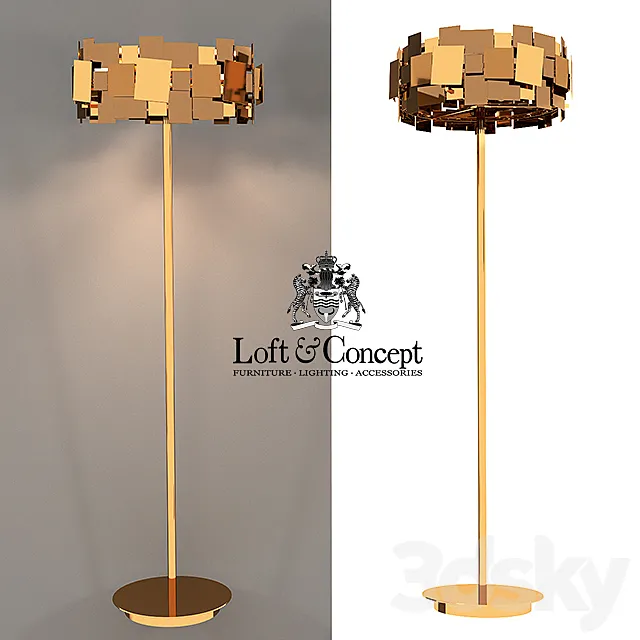 Floor lamp GOLD PLATE FLOOR LAMP 3DModel