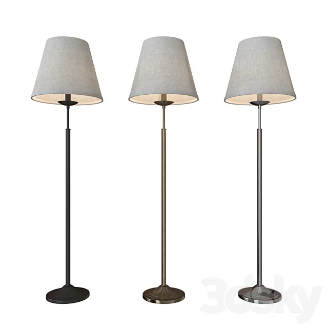 Floor lamp Hotel 01008_1 black _ antique bronze _ chrome 3D Model