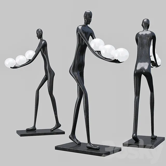 Floor lamp KIND BLACK H187 3D Model