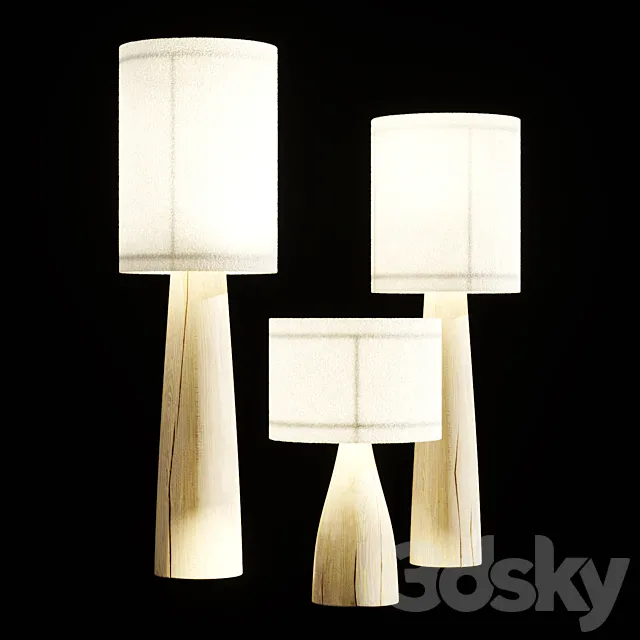 Floor lamp Oak lamp FL4 Bengra 3D Model
