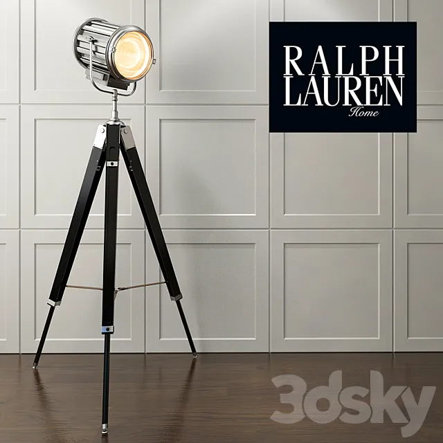 floor lamp Ralph Lauren MONTAUK SEARCH LIGHT FLOOR LAMP IN EBONY 3DModel