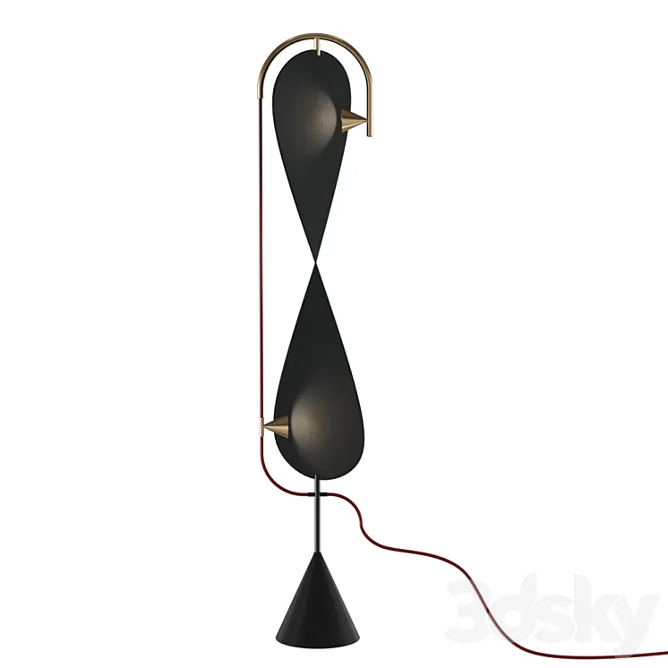 Floor lamp with spiral textile screen conical shades and base Article: ramblas01 Free Download