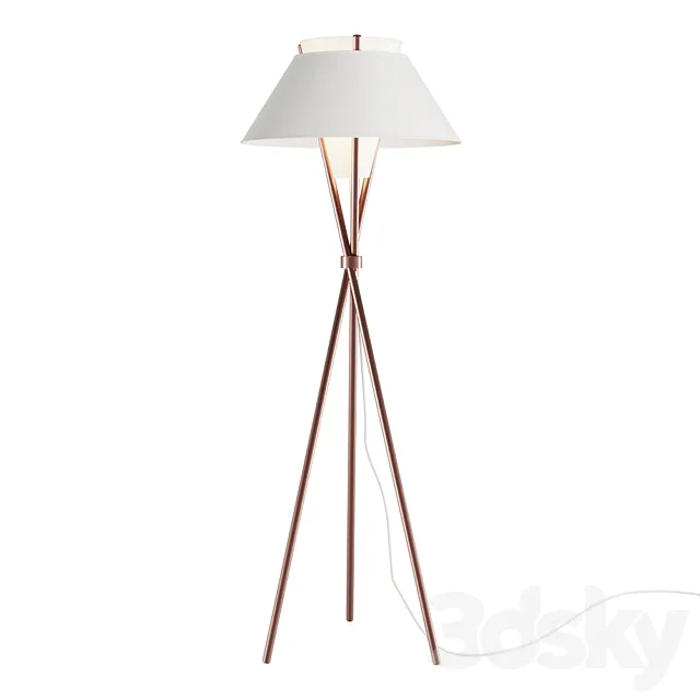 Floor lamp with three uprights and textile shade Article: hoger01 Free Download