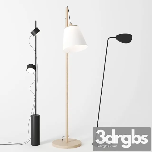Floor lamps by muuto 3D Model Free