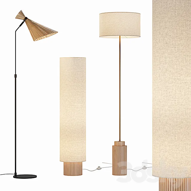 Floor lamps La Redoute set 2 3D Model