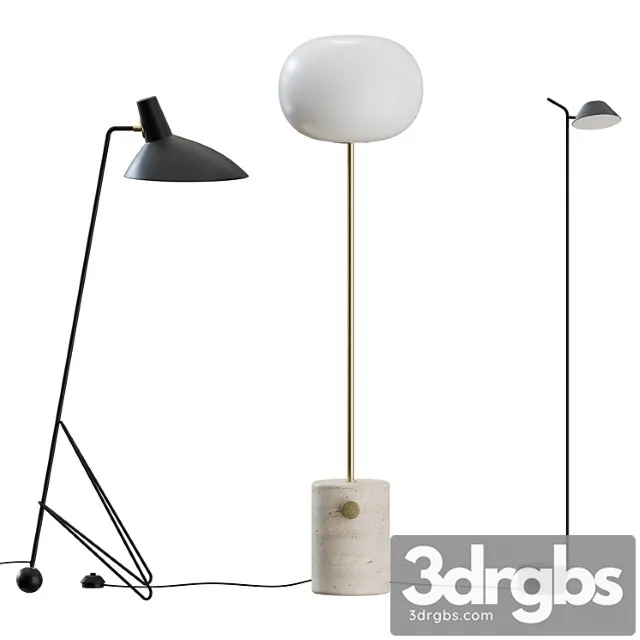 Floor lamps set 02 3D Model Free