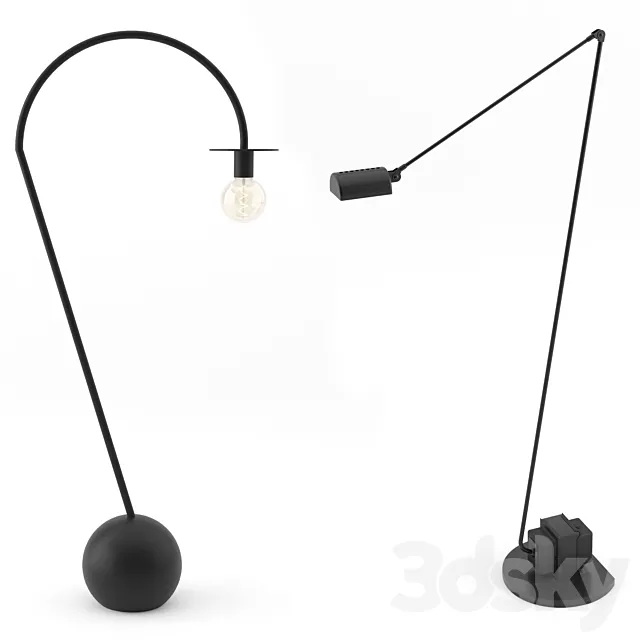 Floor lamps set 3D Model
