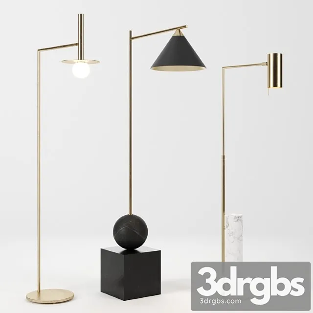 Floor lamps set by circa lighting & kelly wearstler 3D Model Free