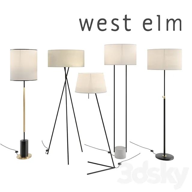 Floor lamps west elm set_2 3D Model