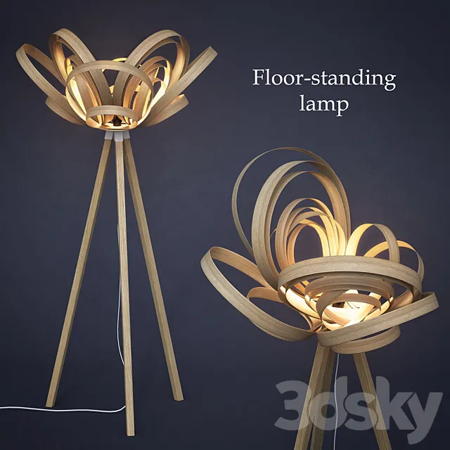 Floor-standing lamp by Tom Raffield 3D Model