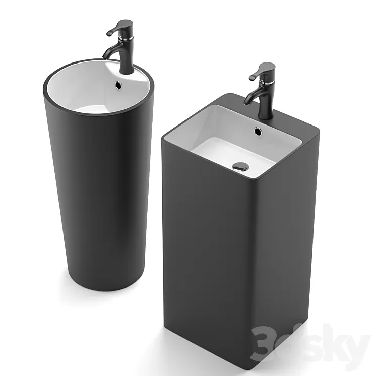 Floor standing sink MELANA MLN-B125BWM \ MLN-B126BWM 3D Model