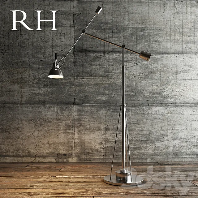Floor_lamp_RH_Metal_Silver 3DModel