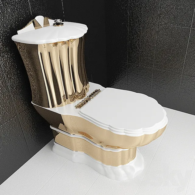 Floorstanding WC Gold classic 3D Model