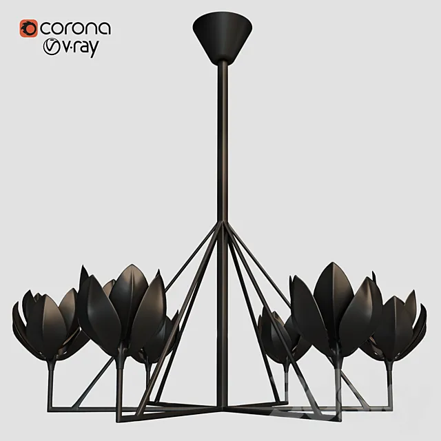 FLORA CHANDELIER BLACK 3DModel