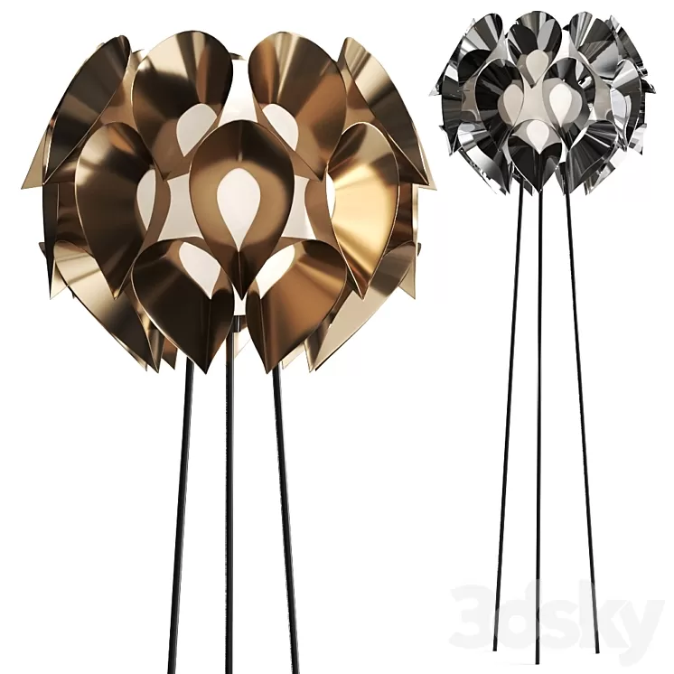 Flora Pewter by Slamp Floor Lamp 3D Model