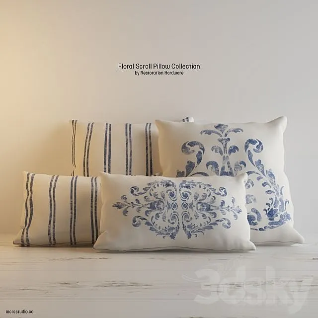FLORAL SCROLL PILLOW COLLECTION 3DModel