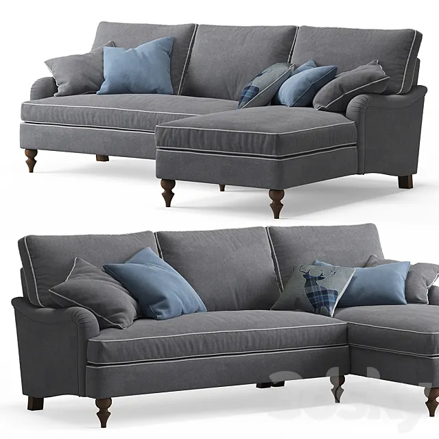 Florence Corner Sofa with Chaise 3D Model