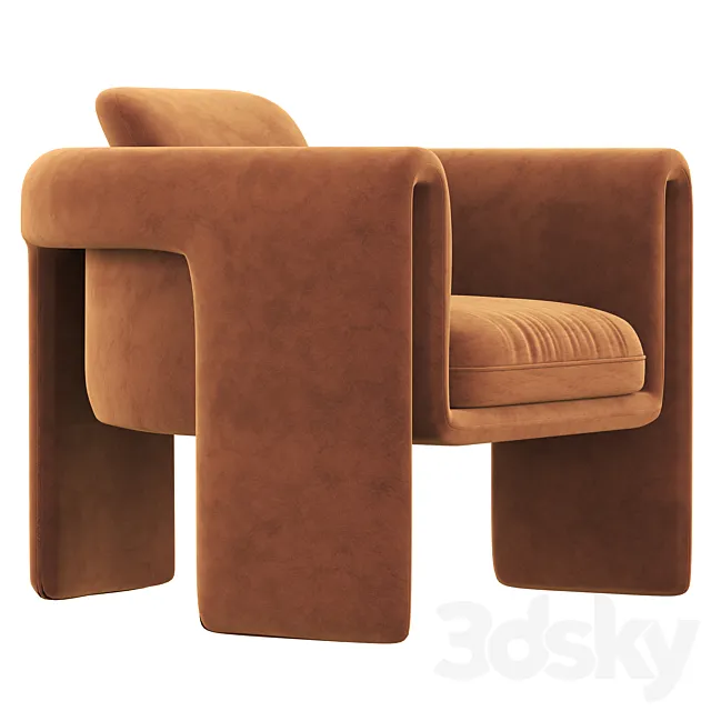 Floria Velvet Chair 3D Model