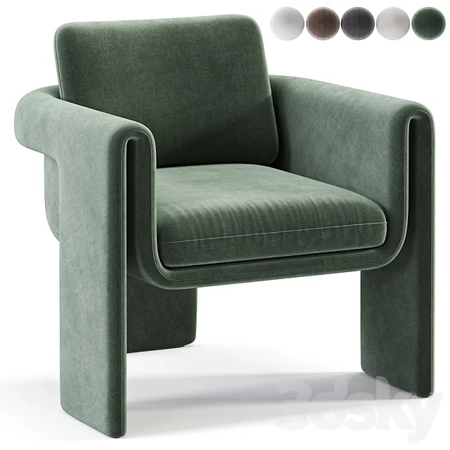Floria velvet chair 3D Model
