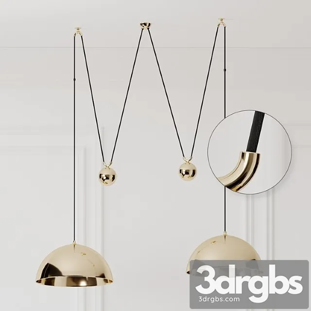 Florian schulz double posa brass pendant lamp with side counter weights 3D Model Free