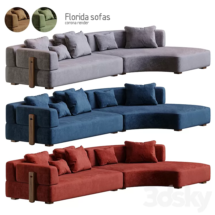 Florida sofa CORONA 3D Model Free