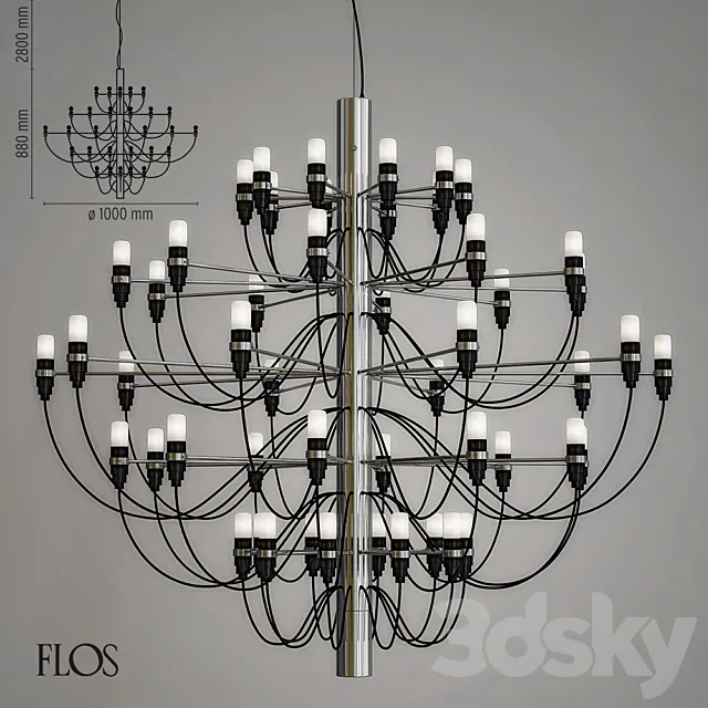 Flos 2097 50 Holder Chrome 3D Model