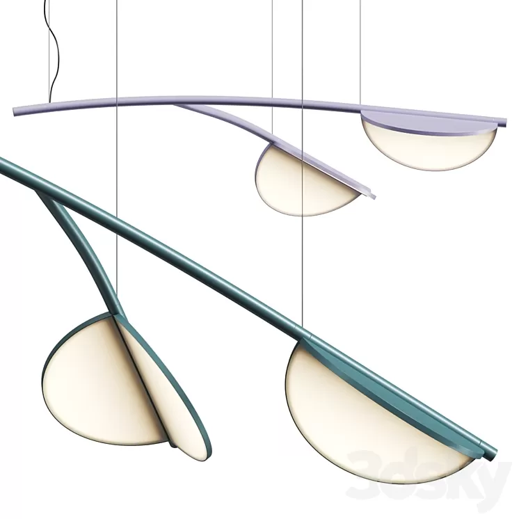 Flos Almendra Organic S2 Y Linear Pendant Lamp 3D Model Free