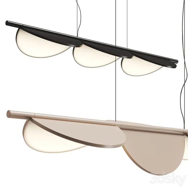 Flos Almendra S3 Linear Pendant Lamp 3D Model