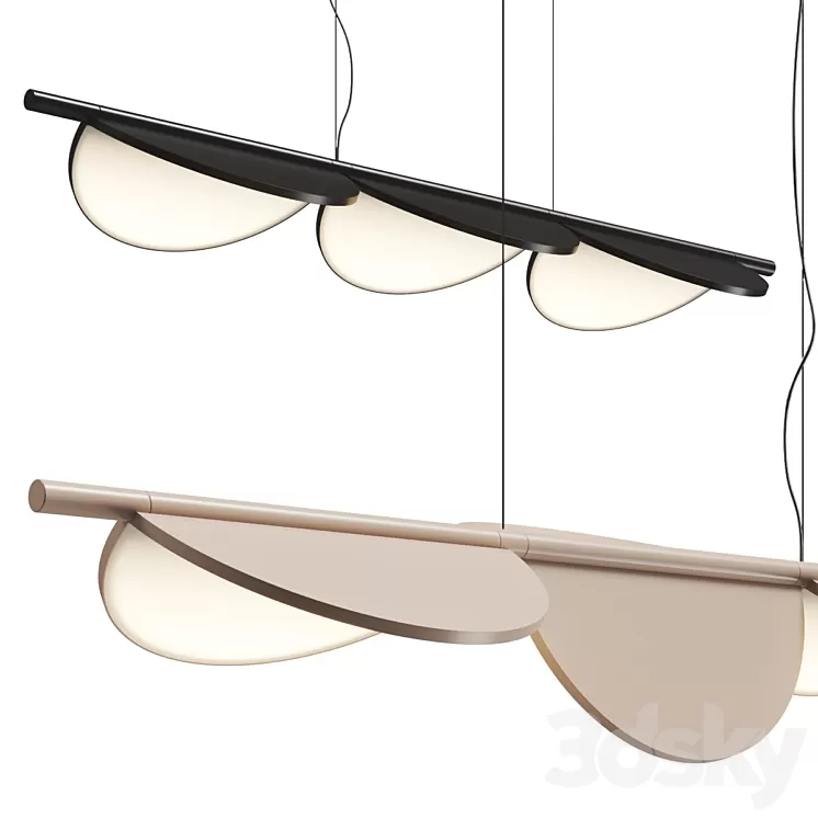 Flos Almendra S3 Linear Pendant Lamp 3D Model Free
