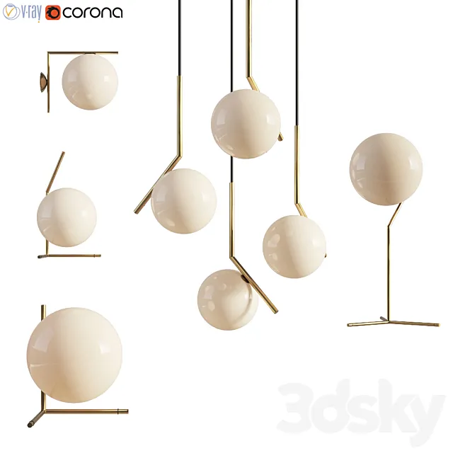 Flos IC Lights set of 5 Lights 3D Model