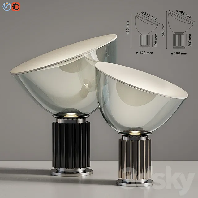 Flos Taccia Table Lamp Small & Large 3D Model
