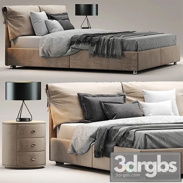 Flou Letto Nathalie Bed 3D Model Free