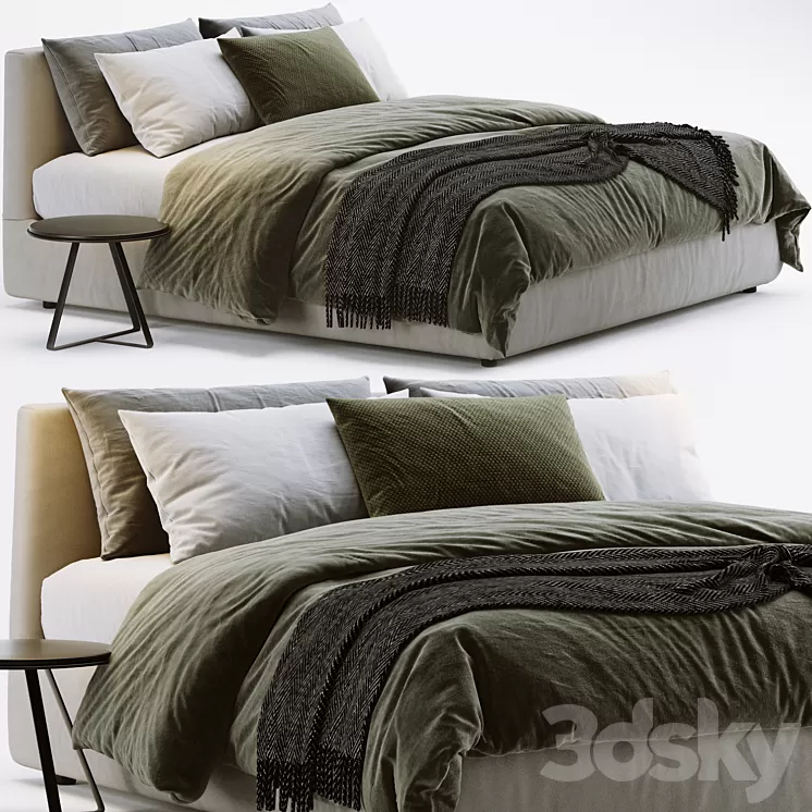 Flou Merkurio Bed 3D Model Free