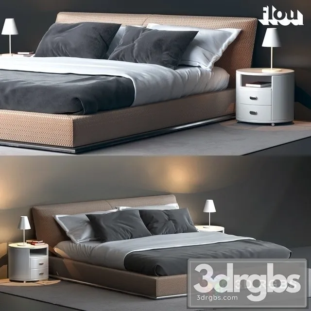 Flou Moderm Bed 3D Model Free
