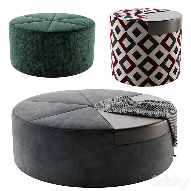 Flou Moon Pouf 3D Model