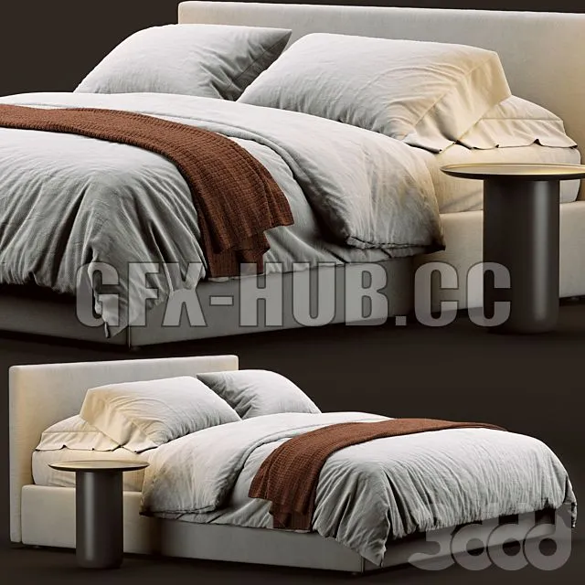 Flou Notturno Bed 3D Model