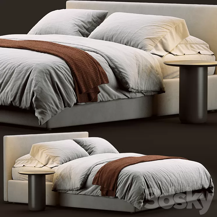 Flou Notturno Bed 3D Model Free