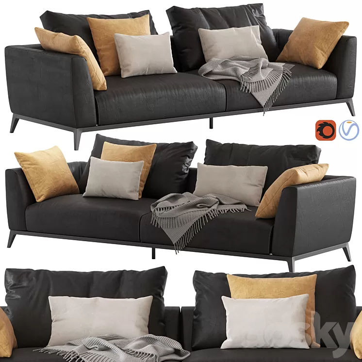 Flou Oliver Sofa type3 3D Model